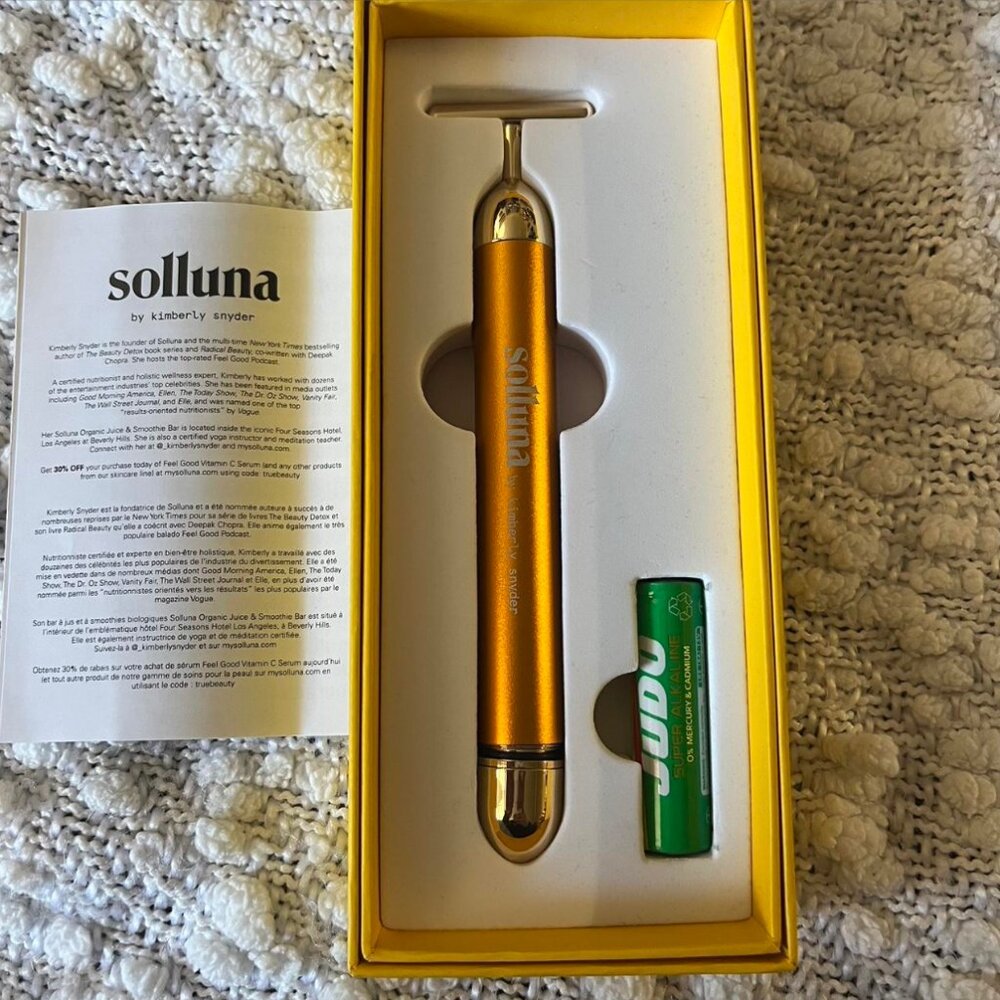 Solluna Vibrating Facial Wand by Kimberly Snyder | Brand New In Box